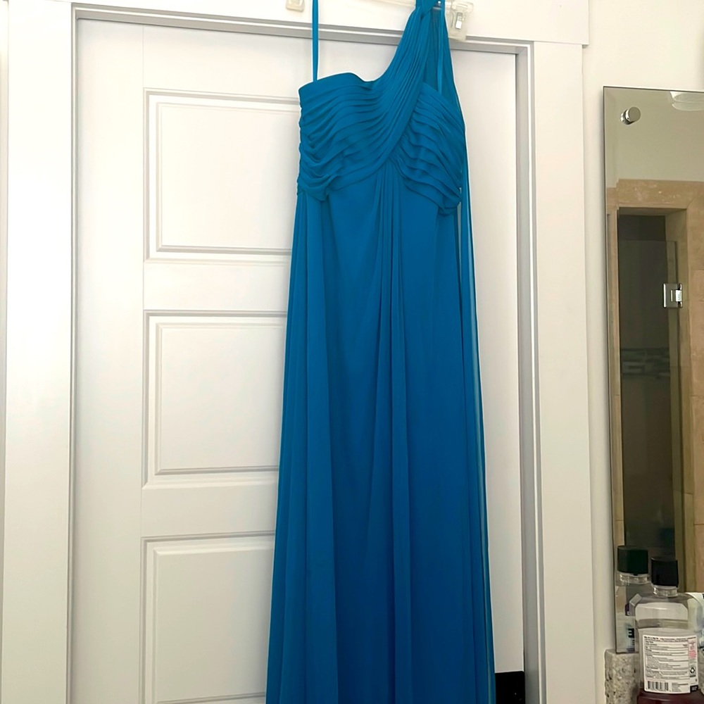 Alex Evenings blue one shoulder dress worn once size 4